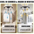 thumbnail image 3 of Modern Ceiling Fan with Circular Acrylic LED Light – Tree Branch Design, 7 Durable PC Blades, Silent 15W 500mm Motor, 130mm Height – Energy Efficient Lighting for Bedroom or Living Room – Color: Black, 3 of 7
