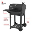 thumbnail image 2 of Nexgrill 22" Barrel Charcoal Grill with Side Shelf, 550 SQ In Cooking Space, Adjustable Chimney, Air Dampers, Temperature Gauge, Warming Rack, Smoker Grill for Camping, Picnics, and More - 810-0025, 2 of 8