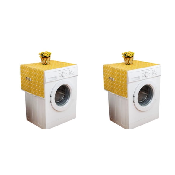 Bewildely Cubierta antipolvo para lavadora Lavable a máquina Protección máxima Refrigerador Tablero de ajedrez amarillo 70 * 170 cm 1 tablero de ajedrez amarillo 70*170 cm, 1 2Conjunto