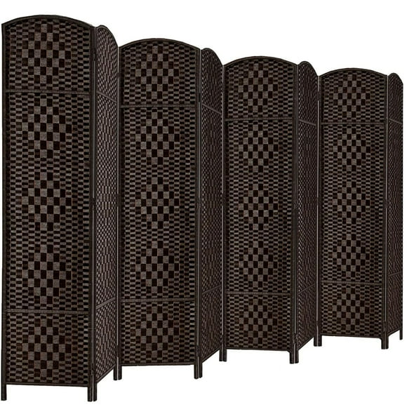 RHF 6 ft.Tall Room Divider, Room Dividers and Folding Privacy Screens, 15.7" Privacy Screen 8 Panels Room Divider Wall Partition Portable, Dark Coffee