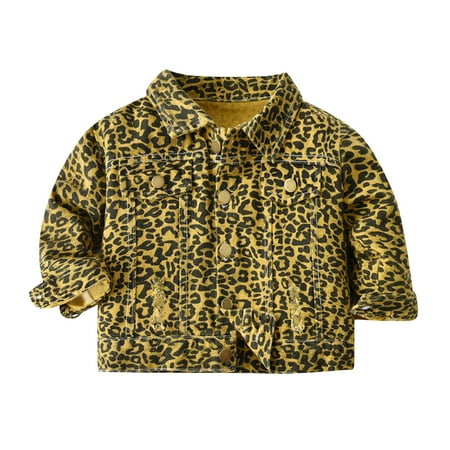 

DNDKILG Toddler Child Boy High Neck Jacket Infant Baby Fall Winter Plaid Shirts Long Sleeve Outerwear Leopard Print 3M-5Y