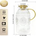 thumbnail image 2 of Amzcku Glass Pitcher with Lid, 101 oz/ 3 Liter Vintage Water Pitcher,Water Carafe for Cold Brew, Coffee, Lemonade, Iced Tea,Beverage, Heat Resistant Water Glass Jug 1Pack, 2 of 5
