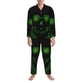 thumbnail image 3 of Lsque Numbers Skull Pattern Long Sleeve Pajama Set for Men - Soft 2-Piece Sleepwear and Loungewear Set with Pockets, Comfy Nightwear-Small, 3 of 7