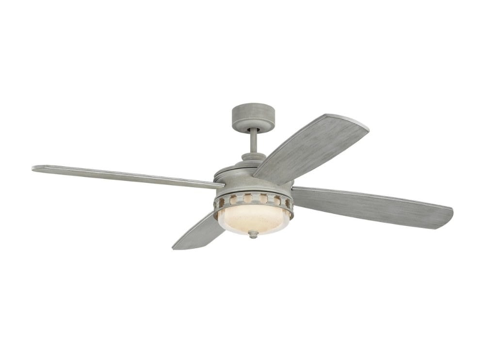 4 Blade 56 Inch Ceiling Fan With Light, Ceiling Fan With Grey Blades