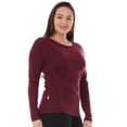 thumbnail image 3 of 100% Merino Wool - Women's Midweight Base Layer - Long Sleeve Crew - Burgundy - XX-Large, 3 of 4