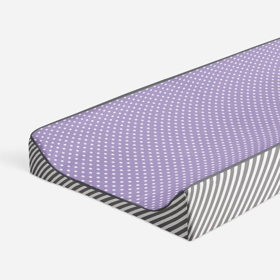 Bacati - Love Aztec Grey/Lilac Girls Quilted Changing Pad Cover