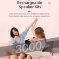 thumbnail image 3 of Tignapoo Haut-Parleur Bluetooth Portable avec Deux Microphones Sans Fil, Son Hi‐Fi 10 W, Bande Lumineuse RVB, Chargement USB‐C, Autonomie de 5 H - Options Rose, Blanc, Bleu, 3 of 7