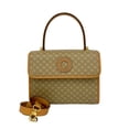 thumbnail image 1 of Pre-Owned CELINE Macadam Circle Logo Leather 2-way Handbag Shoulder Bag Beige 06863 (Good), 1 of 10