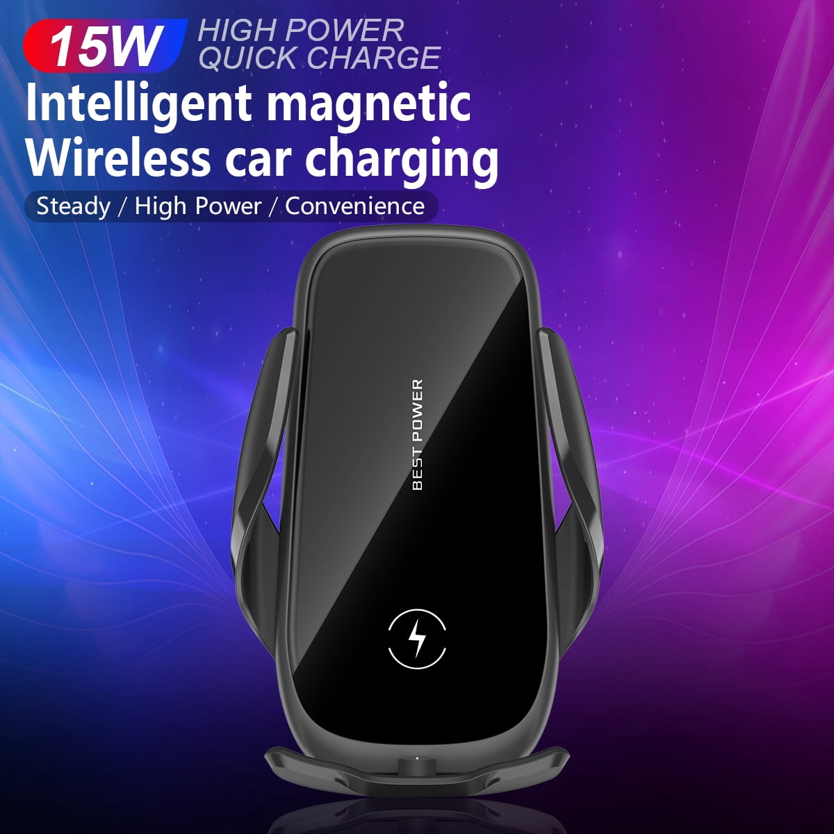 Wireless Car Charger 15W Fast Charging, Auto-Clamping Air Vent Car Charger Compatible with iPhone 12/11 Pro Max, Samsung S21 / S20 / S10 / Note 20 Series by FreedomTech