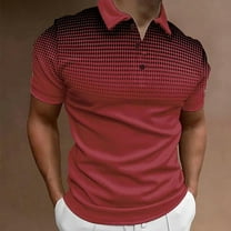Polo Shirts Men,Men's Short Sleeved Golf Designed Summer Lightweight Casual Work Tops Red M