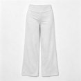 thumbnail image 4 of NEBWOAK Big Girls Wide Leg Pants High Rise Elastic Waist Comfy Lounge Stretch Tween White,Size 7-8T, 4 of 9