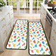 thumbnail image 4 of Dinosaur and Silhouette White Pattern Anti Fatigue Kitchen Rugs Set Of 2, Non Slip Washable Decorative Floor Mats for Sink Laundry and Home Use, 17"x47", 4 of 5