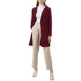 thumbnail image 6 of MODA NOVA Juniors Half Lapel Long Sleeves One Button Winter Mid-Length Overcoat, 6 of 7