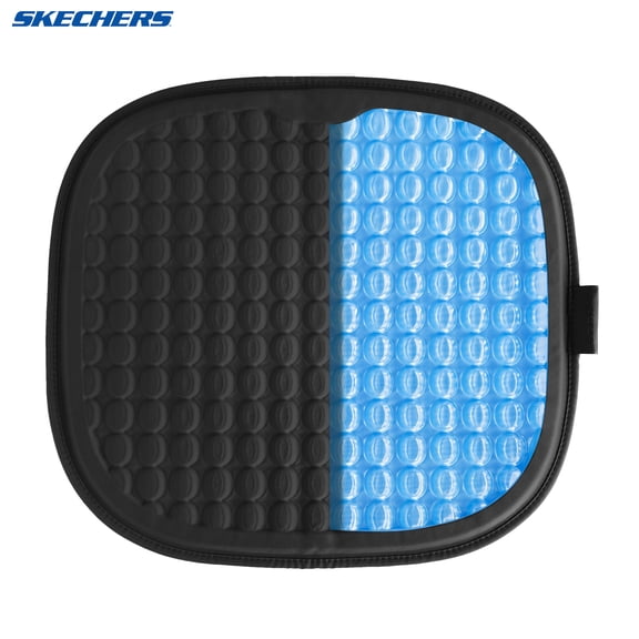 Skechers Gel Infused Seat Cushion, Comfortable Car Seat Cushion Pad with Cooling Gel Support, Non-Slip Seat Cushion for Car Driver Seat Office Chair, Universal Fit, Black