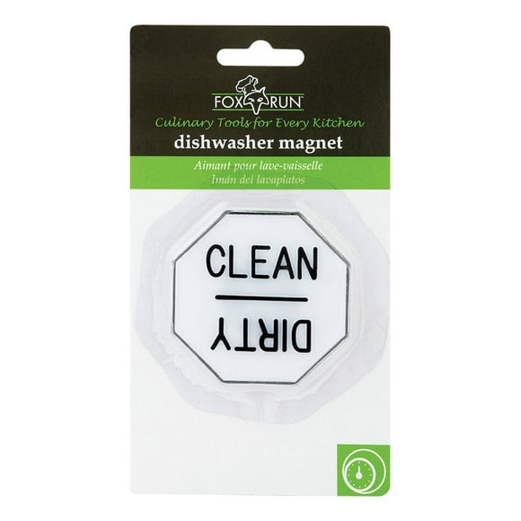 Fox Run 2-1/2 in. W X 6-3/4 in. L White/Black Plastic Dishwasher Magnet