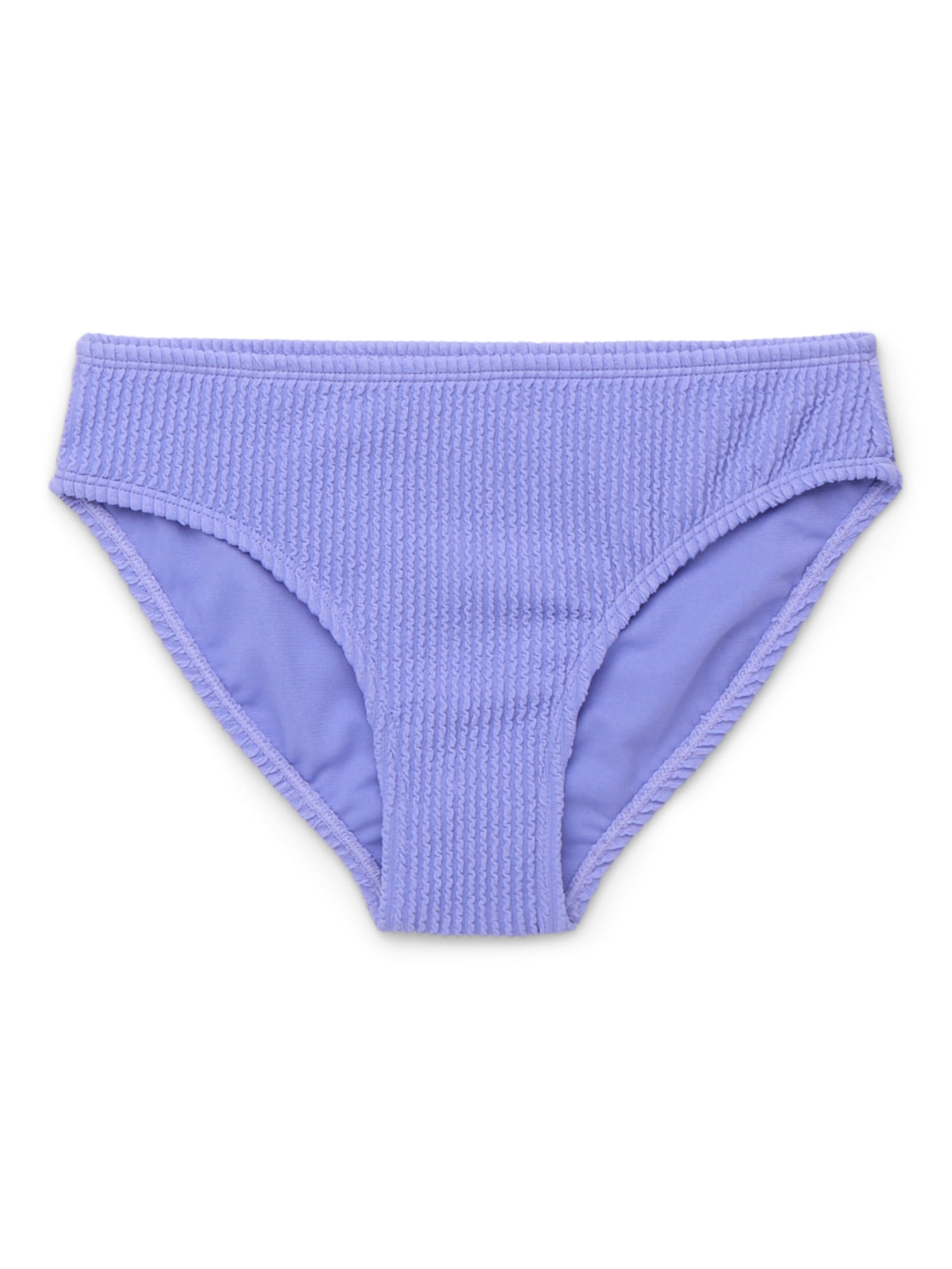 Wonder Nation Little Girls and Big Girls Scrunch Bikini Swimsuit with UPF 50+, 2-Piece, Sizes 4-18