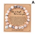 thumbnail image 1 of Natural Frosted Pink Zebra Mineral Stone Bracelets Stone Beads ` Matte A7H9, 1 of 9