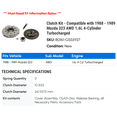thumbnail image 2 of Clutch Kit - Compatible with 1988 - 1989 Mazda 323 AWD 1.6L 4-Cylinder Turbocharged, 2 of 2