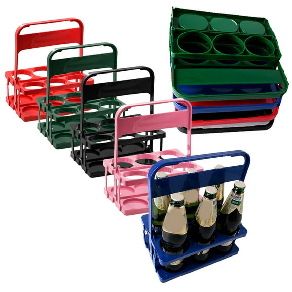 Bobasndm Collapsible Plastic Drink Holder 6 Cup Reusable Drink Delivery Beer Bottle Holder with Handle for Parties,Restaurant