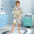 thumbnail image 5 of FORMRS Niños Bathrobe Unisex Hooded Robe Soft Plush Pajamas Sleepwear, Size 10-12T, Trucks Pattern, 5 of 7