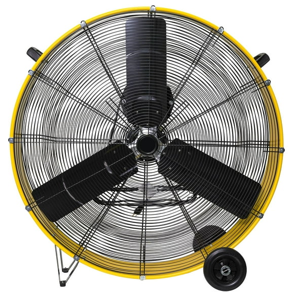 36 Inch High Velocity Industrial Drum Fan, 21000 CFM Variable Speed Floor Barrel Fan with Low Noise Operation, 5" Wheels, Turbo Blade & Carry Handle for Garage, Workshop, Warehouse – UL Listed