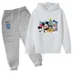 thumbnail image 3 of Conjunto de dos piezas con sudadera y pantalones para niñas de 3 a 14 años con estampado creativo de Mickey y Minnie de Disney clásico de Harajuku, 3 of 5