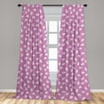 thumbnail image 3 of Ambesonne Easter Curtains, Cartoon Bunnies Vintage Art, Pair of 28"x63", Pale Fuchsia Rose and Grey, 3 of 3
