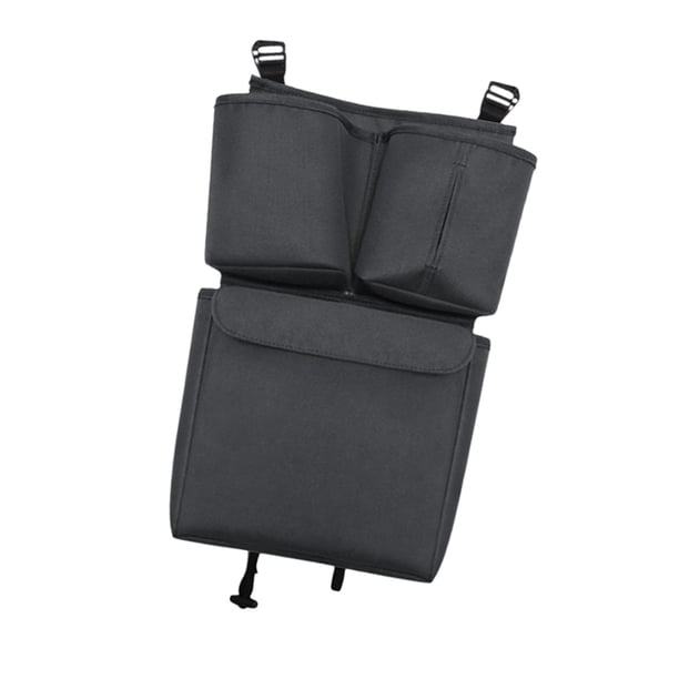 Bolsa colgante para cochecito con portavasos, bolsa de almacenamiento de cochecito portátil multifunción, organizador para cochecito de bebé, tela negro
