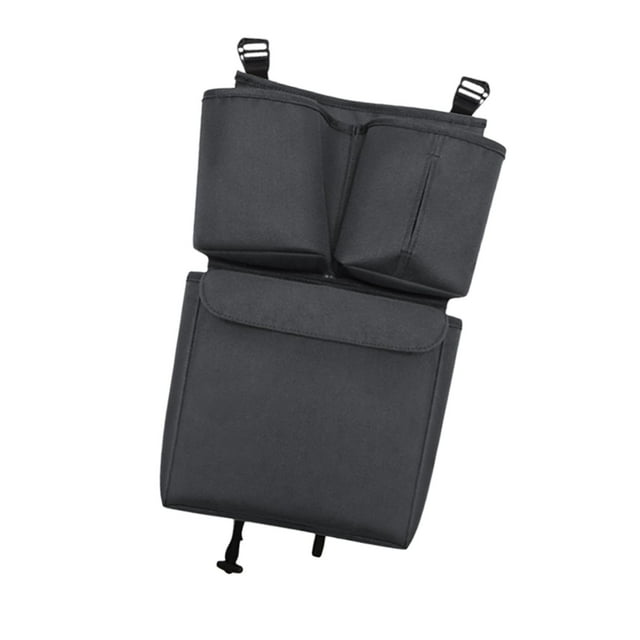 Bolsa colgante para cochecito, organizador portátil para juguetes y pañales al aire libre. negro