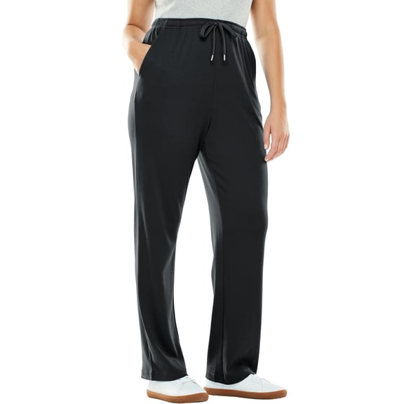 Woman Within Plus Size Petite Sport Knit Straight Leg Pant Pants