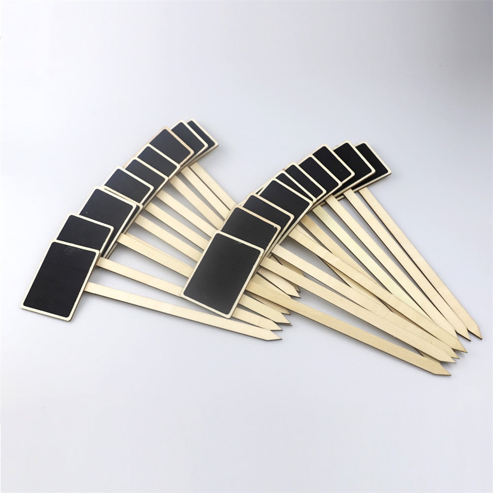 Black wooden plant labels