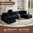 thumbnail image 4 of Modular Sectional Sofa,Oversized U Shaped Sofa with Ottomans,Plush Deep Seat Cloud Sofa Couch for Living Room,Apartment,Couch Cushion Covers Removable(Black,4 Seat with 2 Ottomans), 4 of 13