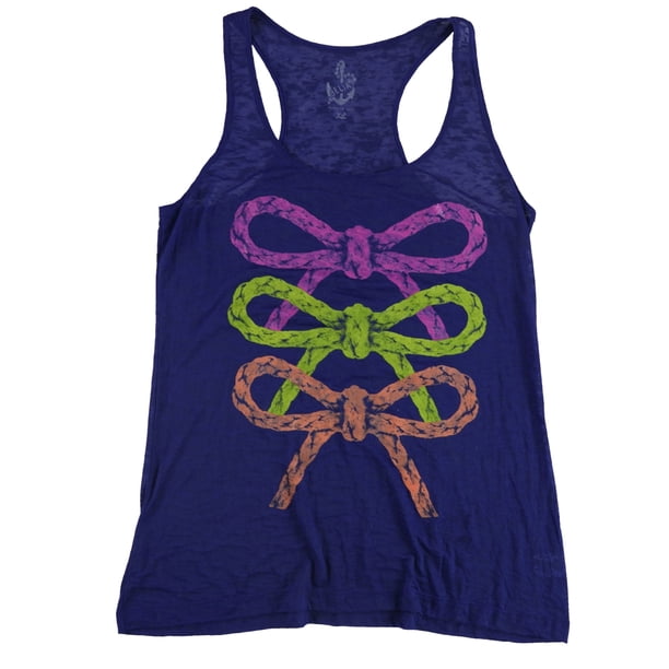 dELiA*s Womens Nautical Rope Bows Racerback Tank Top blue S