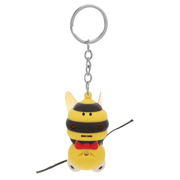 GOOHOCHY Innovative Electronic Bee Shaped Keychain with (Yellow Black - Random Style)