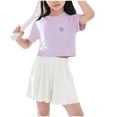 thumbnail image 1 of Odeerbi Niñas de Hielo Seda Seca Rápida Conjuntos Atléticos de Manga Corta Superior Skort Conjunto Ropa Deportiva Transpirable Para 5-15 Años, 1 of 5