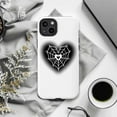 thumbnail image 6 of Spiderweb Heart Goth-Inspired iPhone Case – Edgy Black & White Design with Subtle Heart Detail, Protective Slim Cover for iPhone 16 15 14 13 12 11 Mini Pro Max, 6 of 6