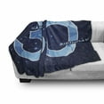 thumbnail image 3 of 30th Birthday Soft Flannel Fleece Throw Blanket, Modern Design with Polygonal Effect Emblem Starry Night Sky Image, Cozy Plush for Indoor and Outdoor Use, 60" x 80", Dark Blue Turquoise, by Ambesonne, 3 of 6