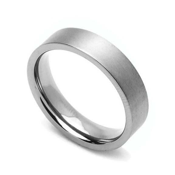 5MM Comfort Fit Titanium Wedding Band Classic Flat Ring (Size 5 to 12)