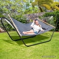 thumbnail image 2 of SUNCREAT Universal Steel Hammock Stand Only, Heavy Duty Hammock Stand, Fits 2 Person Hammock 9 to 14 Feet Long, 475-Pound Capacity, Patent Pending, Black, 2 of 8