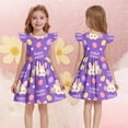 thumbnail image 6 of Mitankcoo Easter Dresses for Girls Cute Print Crew Neck Flutter Sleeve A-Line Dress Daily Fashion Wear 3-14Y, 6 of 7