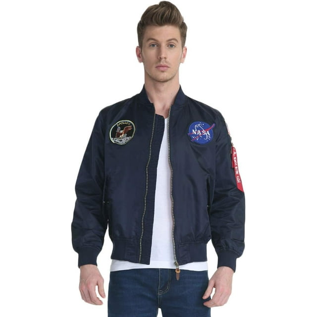 CORIRESHA Chaquetas bomber ajustadas para hombre Apollo NASA