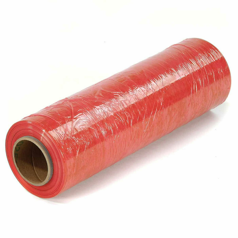 80 Gauge Stretch Wrap 18" x 1500', Red, Lot of 4