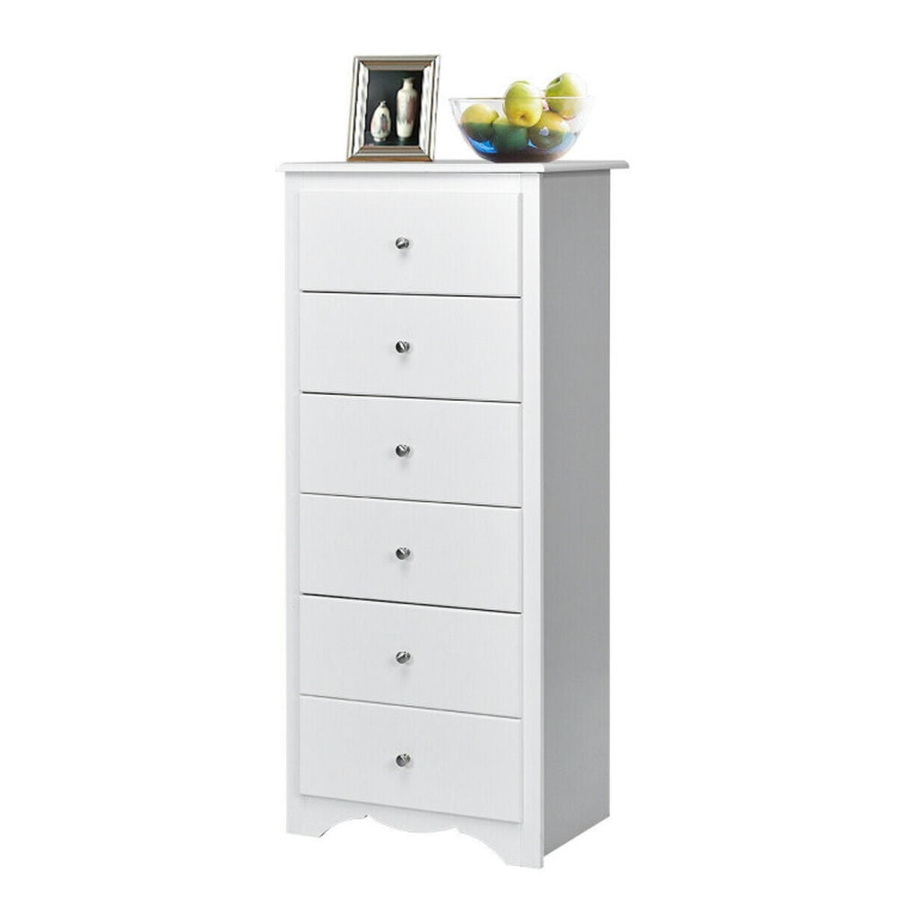 Finihen Bathroom Storage Cabinet, Bathroom Floor Cabinet, 6 Drawers Chest Dresser Clothes Storage Bedroom Furniture Cabinet, for Bathroom, Bedroom, White