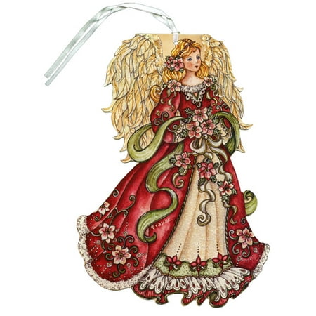 - LPG Greetings Red Angel Glitter Keepsake Ornament Box of 12 Christmas Cards