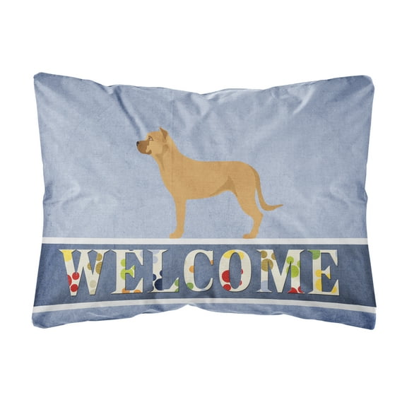 Carolines Treasures BB8344PW1216 Alano Espanol Spanish Bulldog Canvas Fabric Decorative Pillow, Blue, 12H x16W,