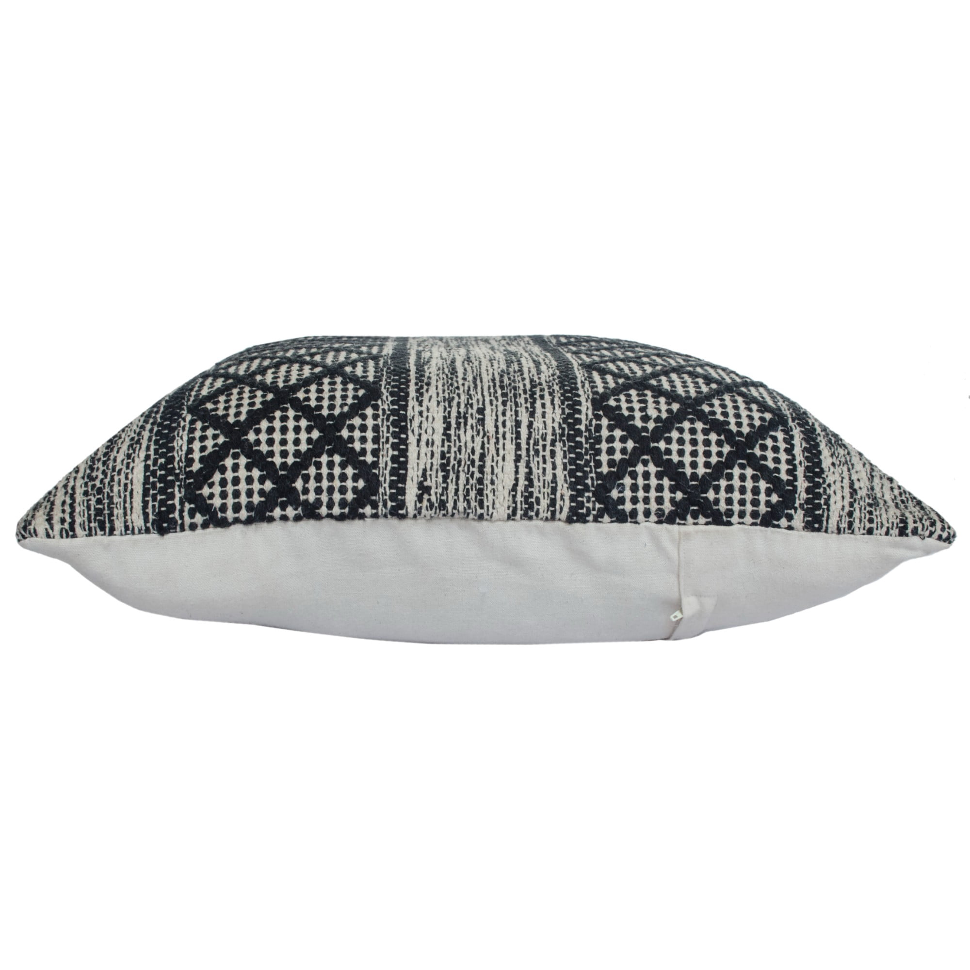 Harlow Hill Gray/Black Geometric Farmhouse Cotton Blend Throw Pillow Cover, 20" x 20"