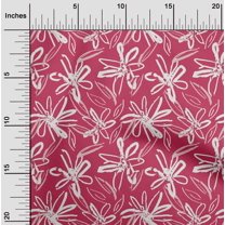 oneOone Polyester Spandex Magenta Fabric Florals Quilting Supplies Print Sewing Fabric By The Yard 56 Inch Wide-B9G