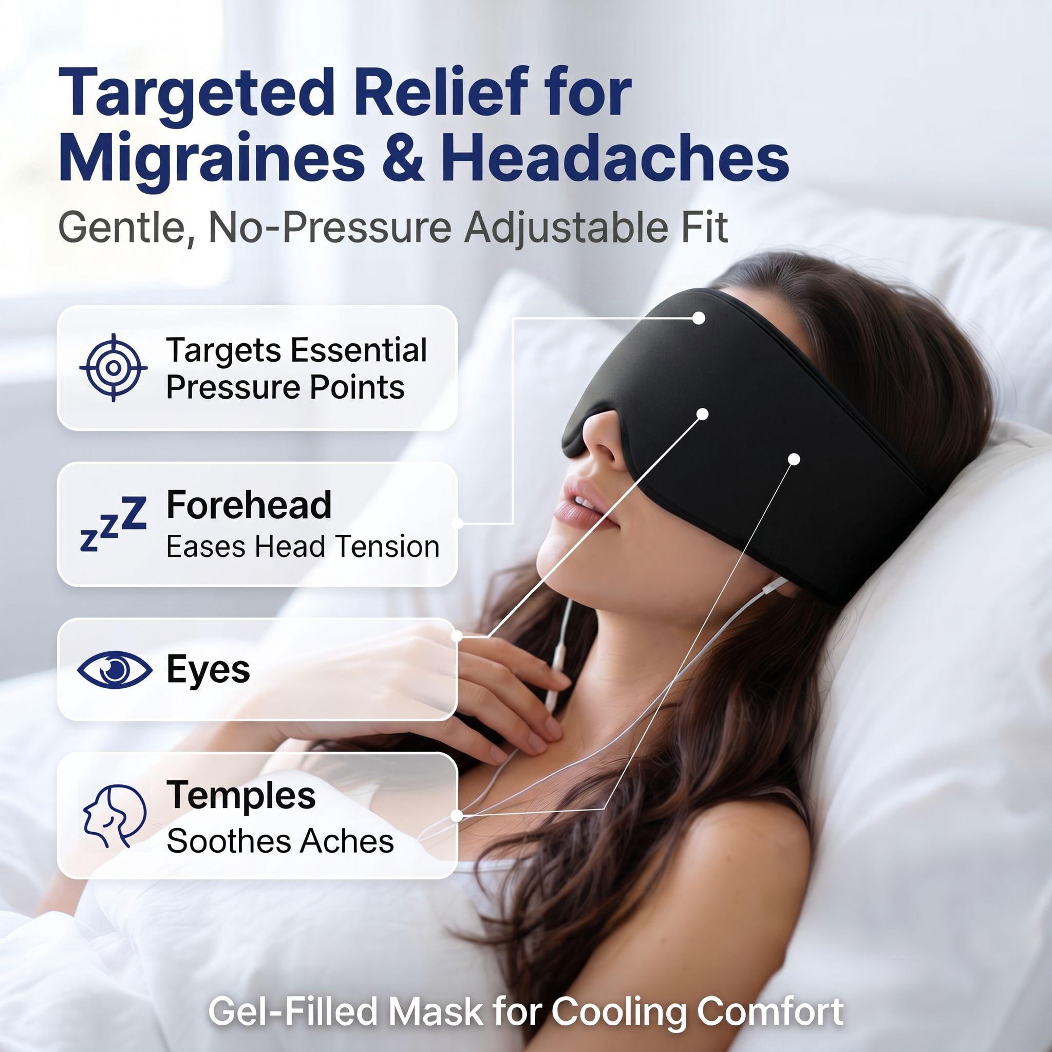 FACEMOON Reusable Cooling Gel Eye Mask, Cold Compress for Puffy Eyes & Dark Circles, Relaxing Sleep Eye Mask