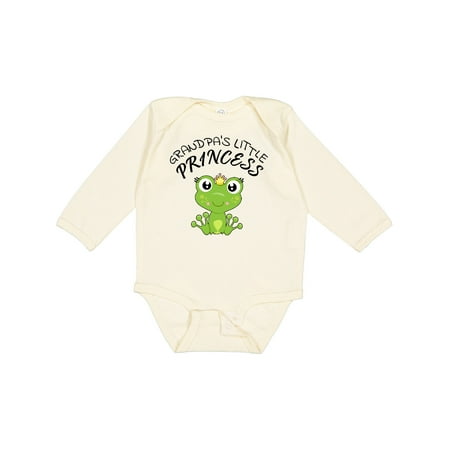 

Inktastic Grandpa s Little Princess- Cute Frog Gift Baby Girl Long Sleeve Bodysuit