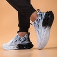 thumbnail image 3 of Hmhnsya Men Lightweight Breathable Mesh Running Shoes, Gradient Flame Print Hollow Shock Absorbing Blade Sole Casual Athletic Trainers for Workout Walking Sports, 3 of 8
